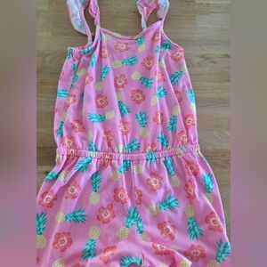 The Children's Place Vibrant Pink/Green Romper Sz Medium 7/8 Like New
